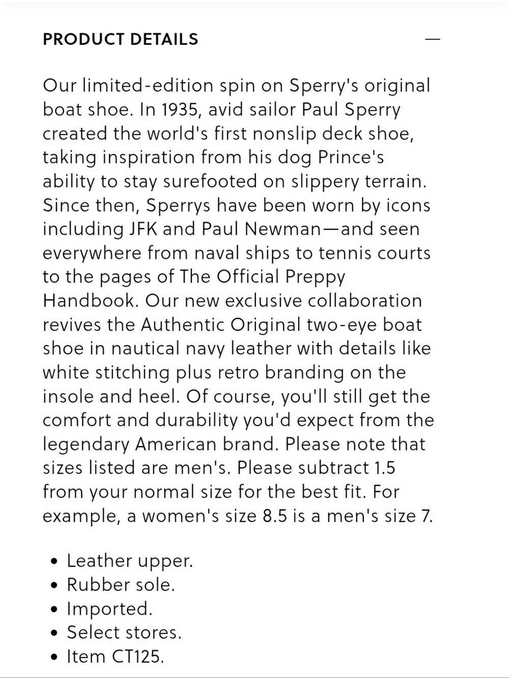 Sperry x J. Crew Authentic Original Leather Boat Shoes - navy, white
